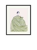 La Poire 'Green Dress' framed print with mount in green, UK version
