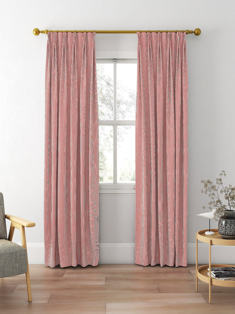 Clarke & Clarke Windsor curtain fabric Rouge check pattern, imported from the UK