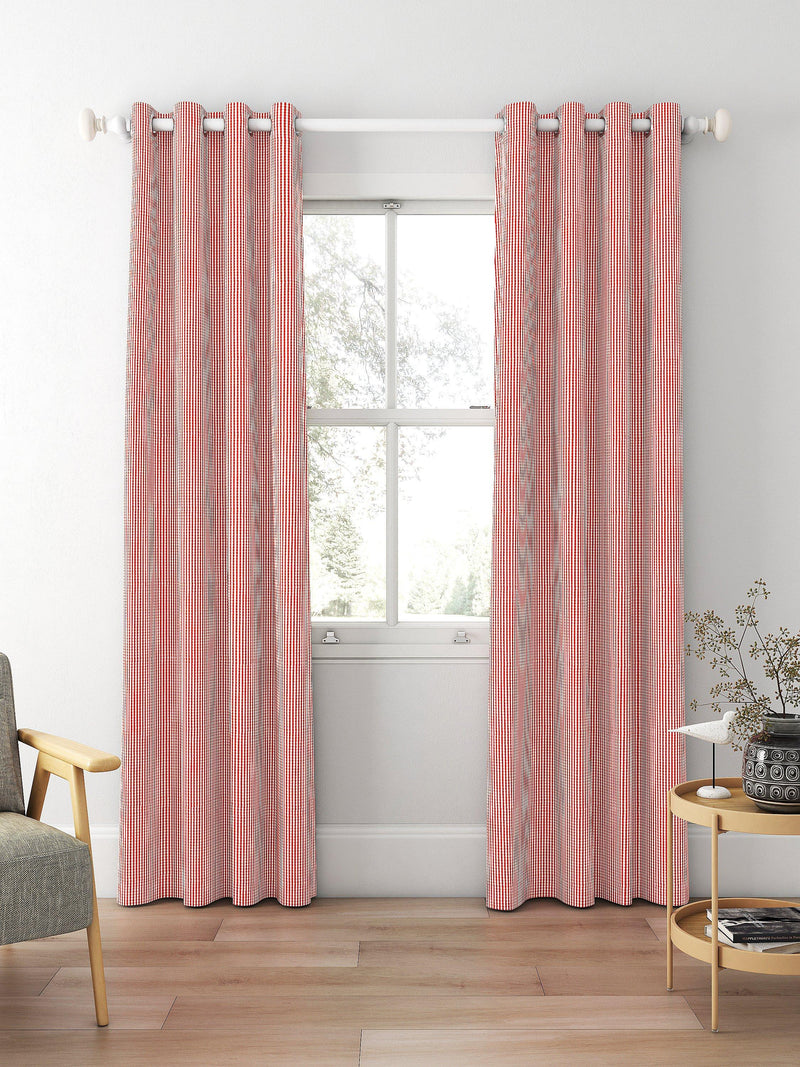 Clarke & Clarke Windsor curtain fabric Rouge check pattern, imported from the UK