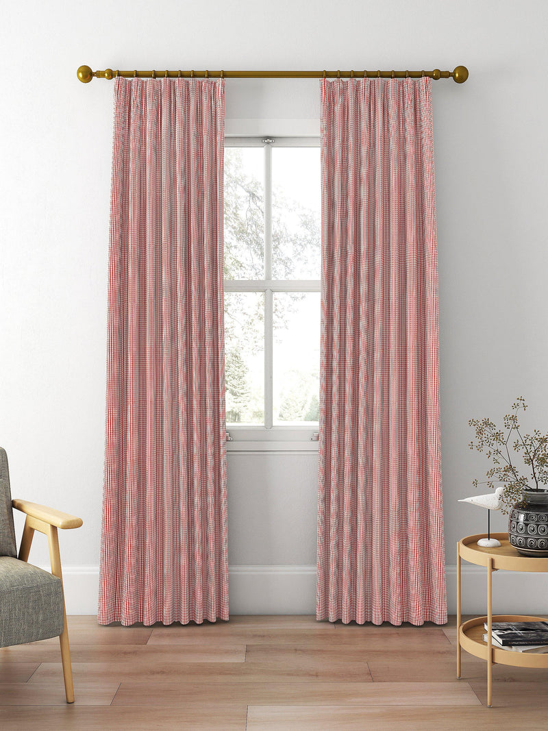 Clarke & Clarke Windsor curtain fabric Rouge check pattern, imported from the UK