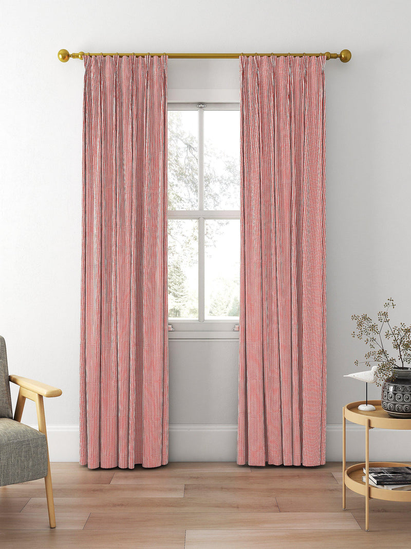 Clarke & Clarke Windsor curtain fabric Rouge check pattern, imported from the UK