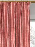 Clarke & Clarke Windsor curtain fabric Rouge check pattern, imported from the UK