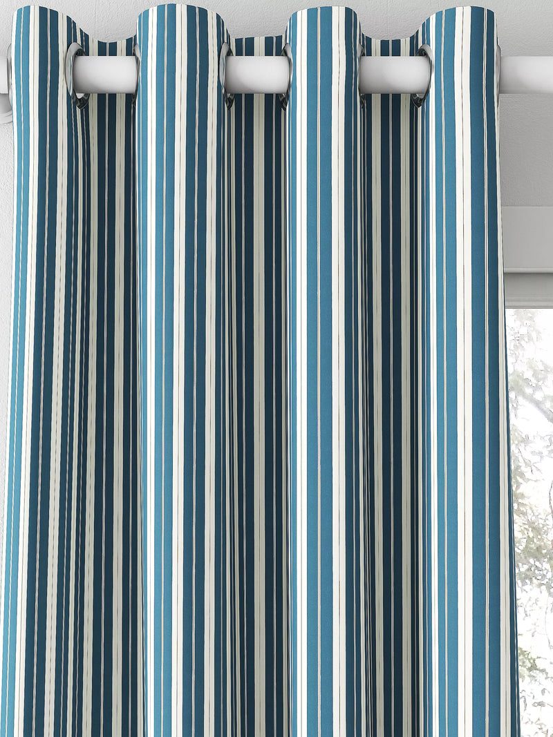 Clarke & Clarke Belgravia curtains denim/linen stripe, UK version