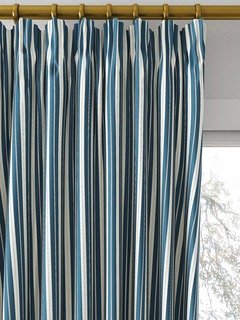 Clarke & Clarke Belgravia curtains denim/linen stripe, UK version