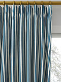 Clarke & Clarke Belgravia curtains denim/linen stripe, UK version
