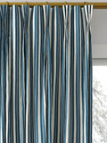 Clarke & Clarke Belgravia curtains denim/linen stripe, UK version