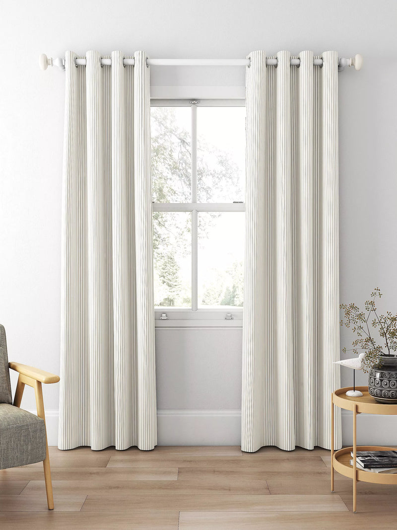 Clarke & Clarke Edison made to measure curtains charcoal natural stripe fabric, UK version