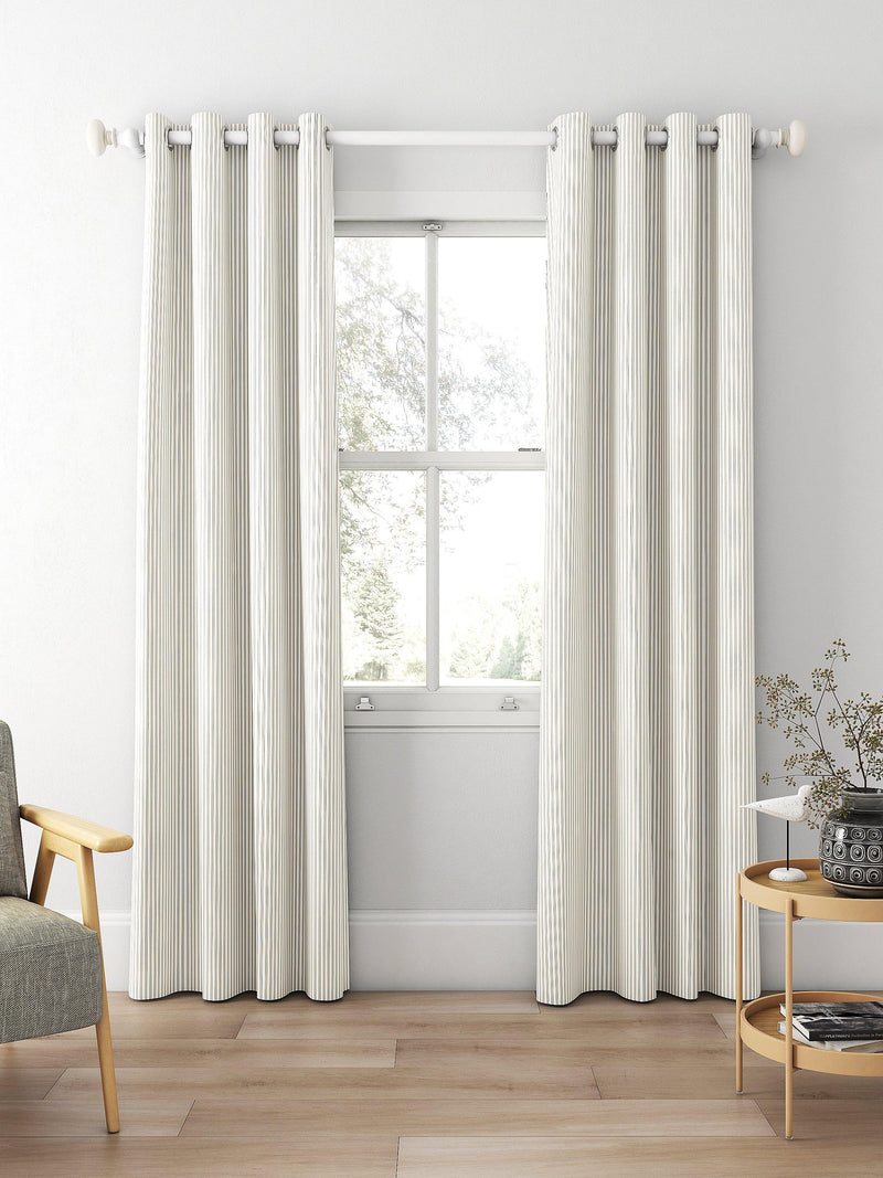 Clarke & Clarke Edison made to measure curtains charcoal natural stripe fabric, UK version
