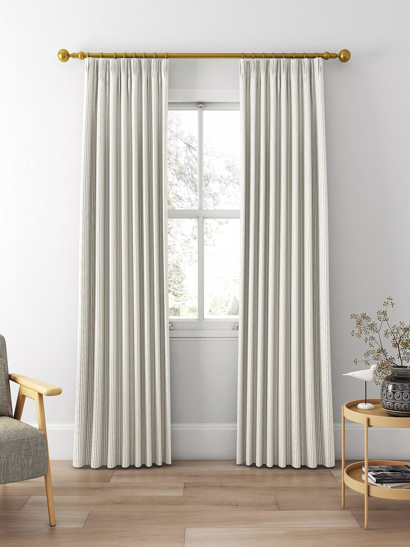 Clarke & Clarke Edison made to measure curtains charcoal natural stripe fabric, UK version