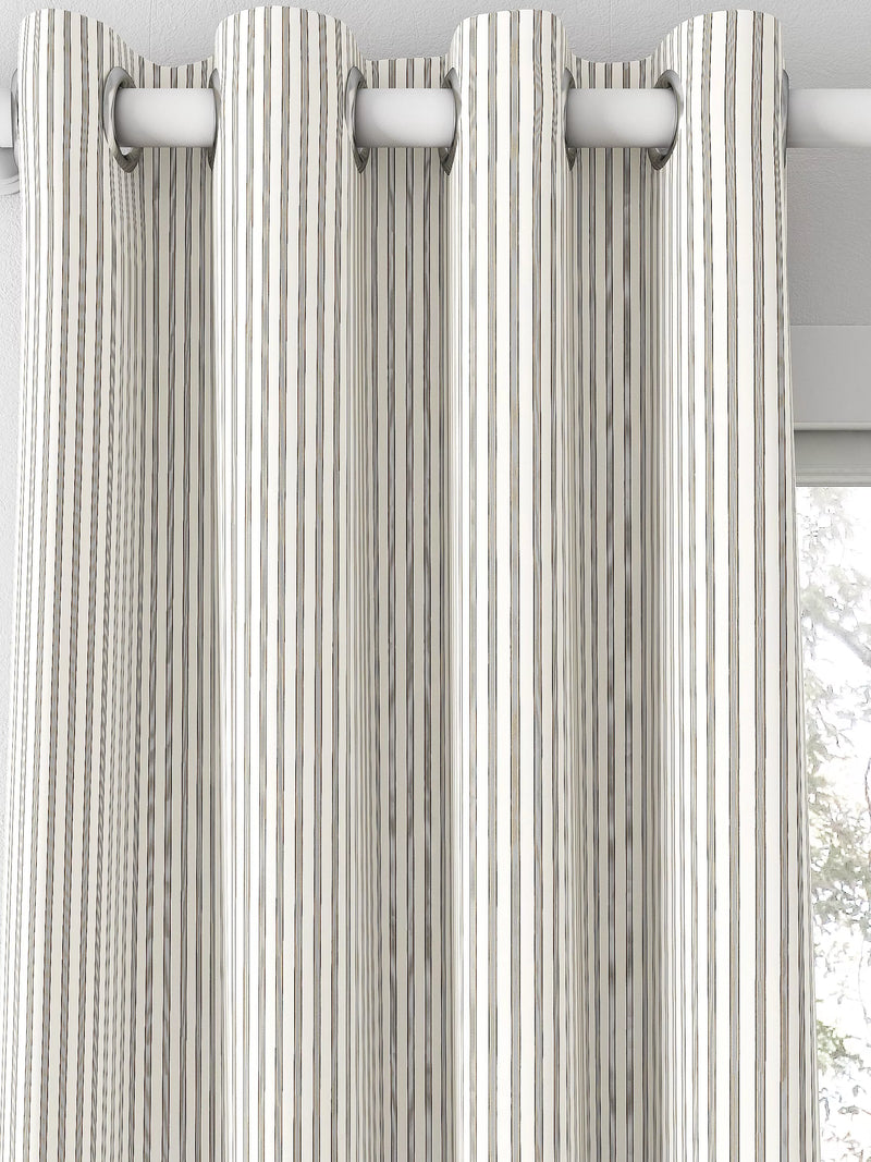 Clarke & Clarke Edison made to measure curtains charcoal natural stripe fabric, UK version
