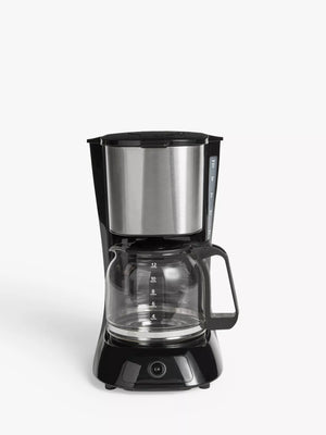 Black Drip Coffee Machine with Removable Filter Screen and 12-Cup Capacity