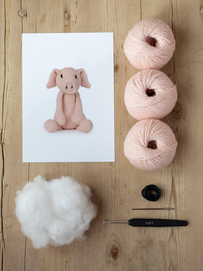 TOFT Richard the Pig crochet kit 80g, imported from the UK