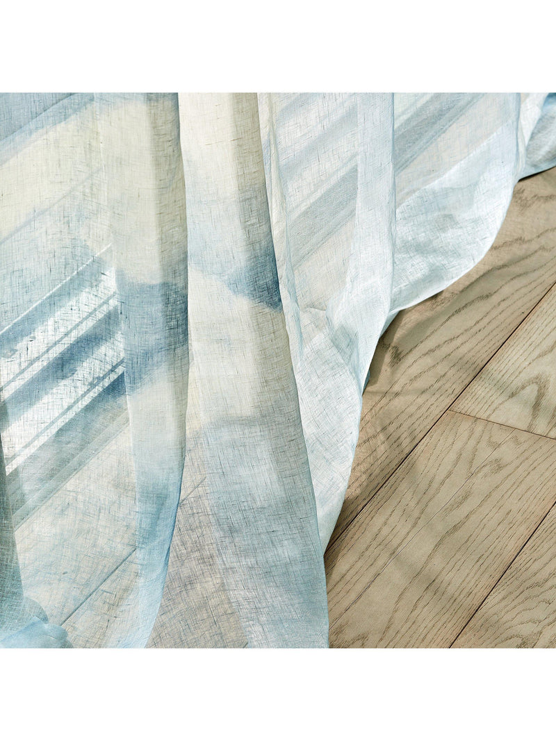 Harlequin Air Sheer sky blue linen fabric 298cm (British brand)
