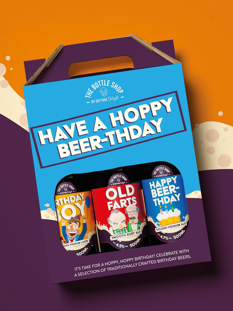 Cottage Delight birthday beer gift set 3x 500ml - British product