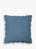 John Lewis Scalloped Linen Cushion - Red H45 x W45 cm