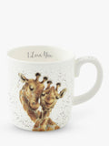 Fine Bone China Mug with Giraffe Illustration and 'I Love You', 400ml