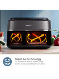 Philips dual basket air fryer 9L (British brand)