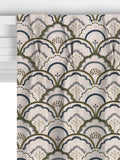 John Lewis Astra embroidery curtains dark olive made to measure - British product