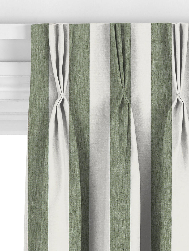 John Lewis Bold Stripe curtains Myrtle Green made to measure - British product