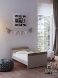 Little Acorns Burlington Cotbed featuring oak accents and MDF finish, UK version