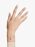 Swarovski crystal bangle gold tone heart chain detail - British product