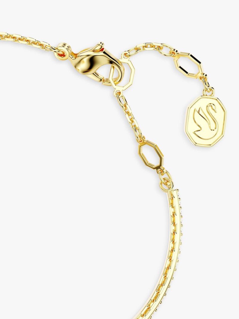 Swarovski crystal bangle gold tone heart chain detail - British product