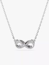 John Lewis Swarovski Hyperbola Crystal Infinity Pendant Necklace, Silver- Buy online at McGrocer