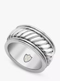 Hoxton London men's twist spinning ring in silver - British product
