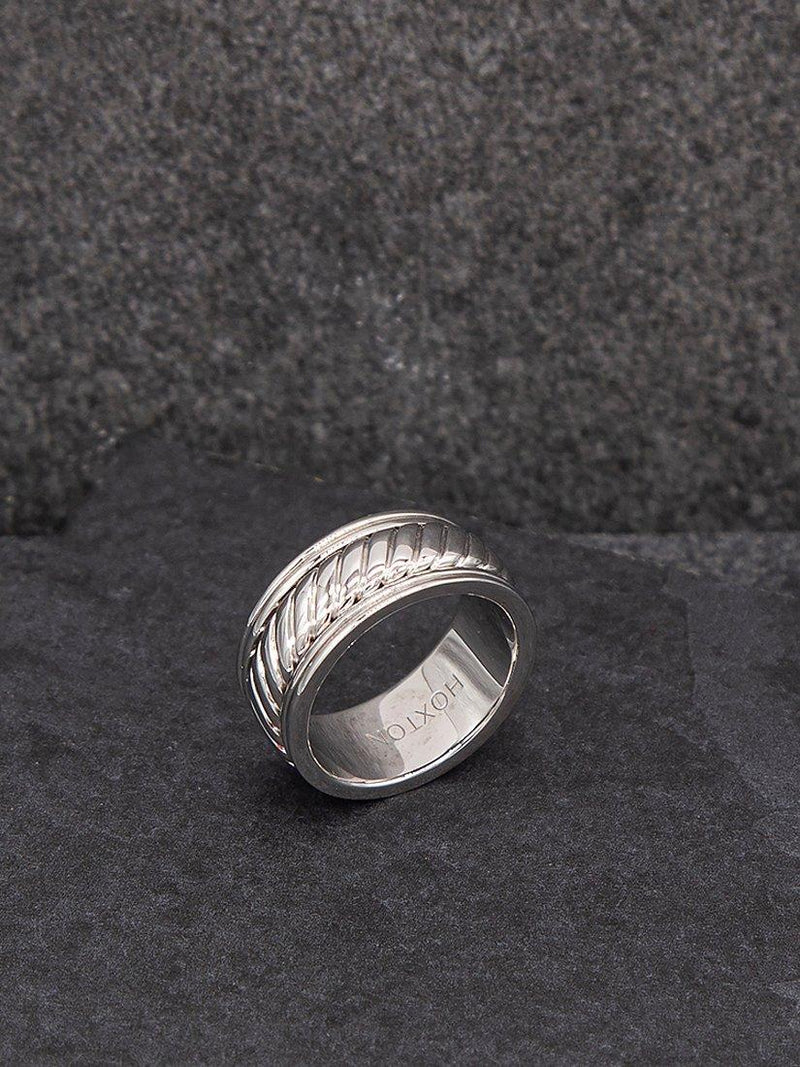 Hoxton London men's twist spinning ring in silver - British product