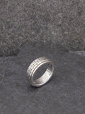 Hoxton London brick textured spinning ring silver - British product