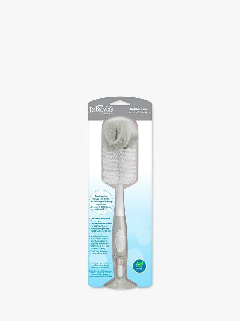 Dr Brown's grey bottle brush with bristle and sponge head - British product