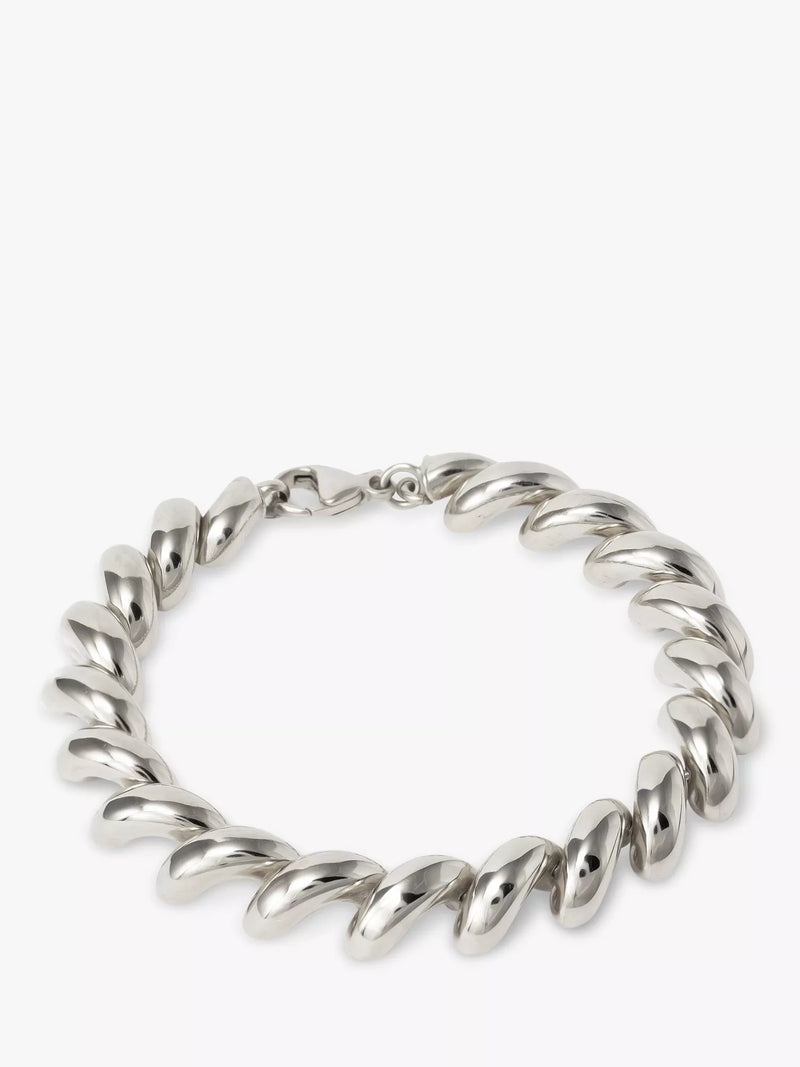 LARNAUTI chunky chain sterling silver bracelet, UK version