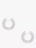 AllSaints faux pearl hoop earrings warm silver, UK version