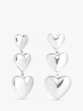 Astrid & Miyu heart drop stud earrings silver, UK version