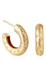 John Lewis Astrid & Miyu Cosmic Star Dome Hoop Earrings, Gold- Buy online at McGrocer