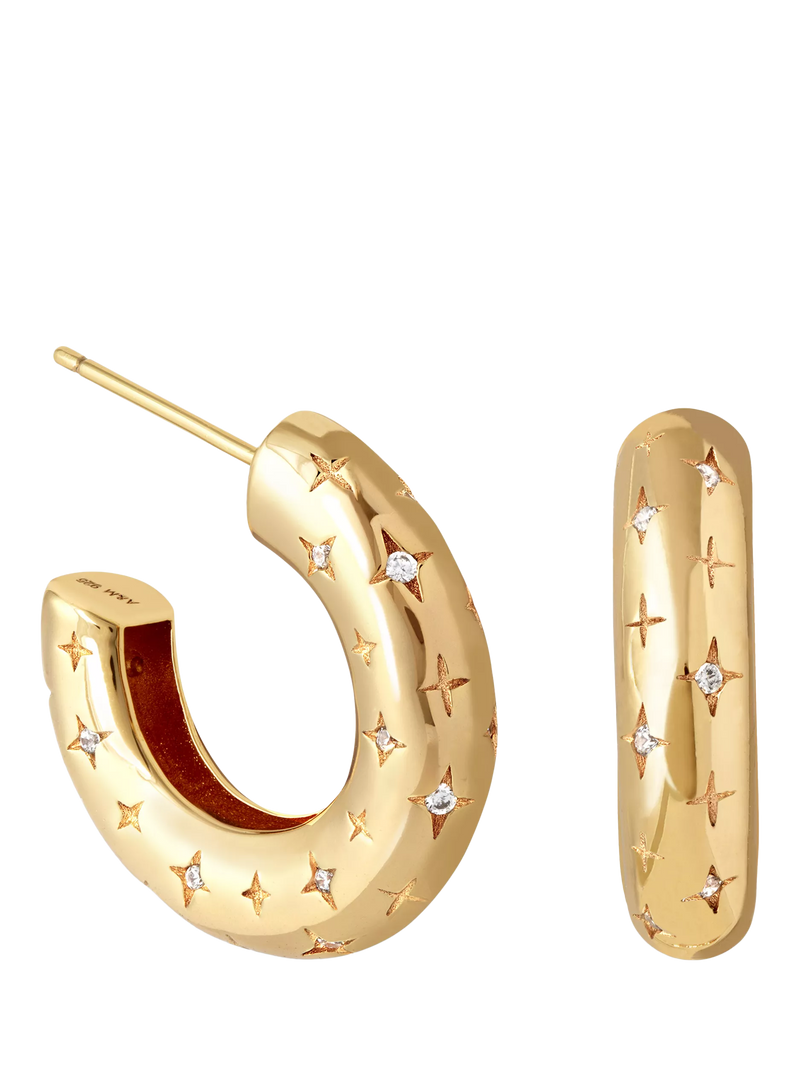 Astrid & Miyu Cosmic Star Dome hoop earrings, UK version