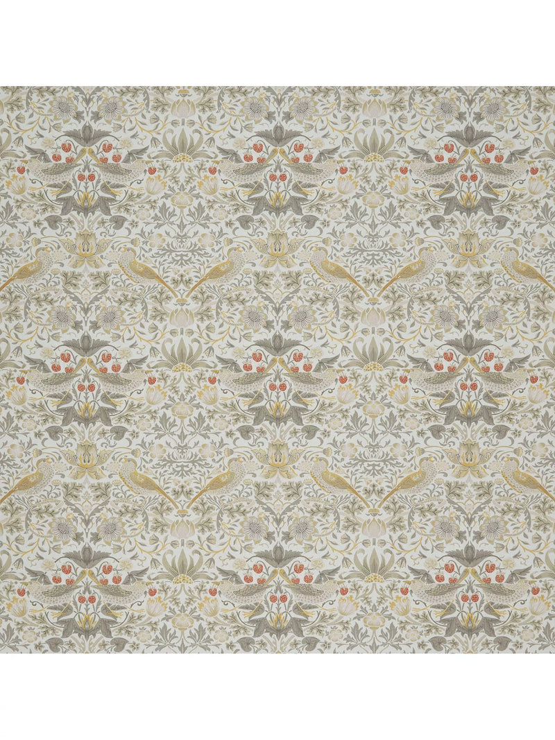 William Morris At Home Strawberry Thief Furnishing Fabric, Ochre