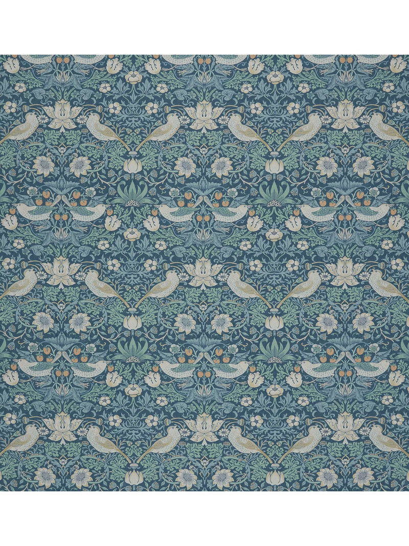 William Morris At Home Strawberry Thief Furnishing Fabric, Woad