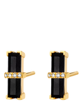 DPT Antwerp onyx diamond stud earrings 0.03ct, imported from the UK