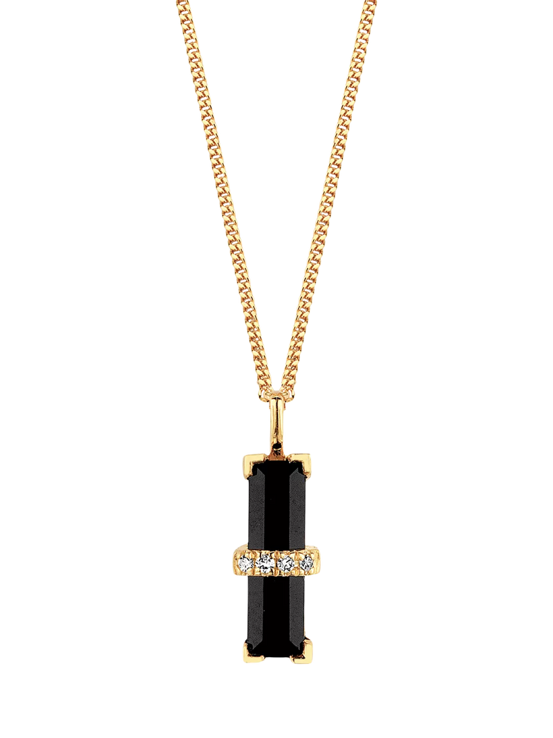 DPT Antwerp onyx pendant necklace gold (British brand)