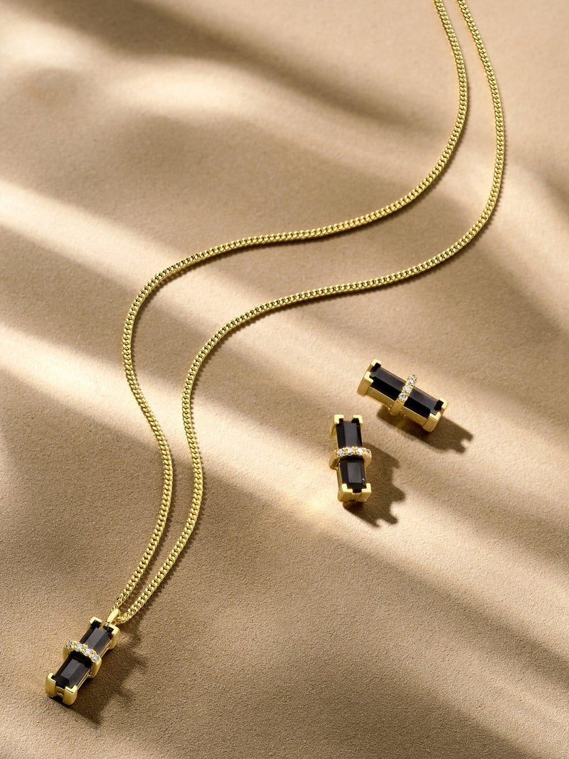 DPT Antwerp onyx pendant necklace gold (British brand)