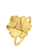 John Lewis DPT Antwerp Diamond Heart Jasmine Flower Ring, Gold- Buy online at McGrocer