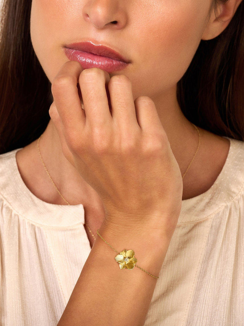 DPT Antwerp diamond jasmine flower chain bracelet gold, UK version