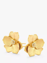 John Lewis DPT Antwerp Diamond Jasmine Flower Small Stud Earrings, Gold- Buy online at McGrocer