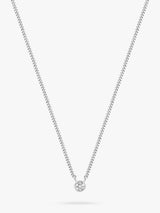 John Lewis DPT Antwerp First Round Diamond Pendant Necklace, Silver- Buy online at McGrocer