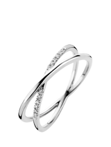 John Lewis DPT Antwerp Diamond Crossover Ring Silver- Buy online at McGrocer