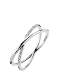 DPT Antwerp diamond crossover ring silver - British product