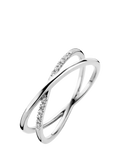 DPT Antwerp Diamond Crossover Ring Silver