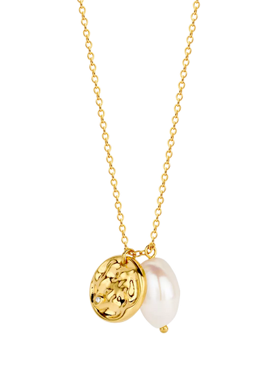 John Lewis DPT Antwerp Baroque Pearl & Diamond Pendant Necklace, Gold- Buy online at McGrocer