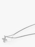 DPT Antwerp floral diamond pendant necklace in silver, UK version